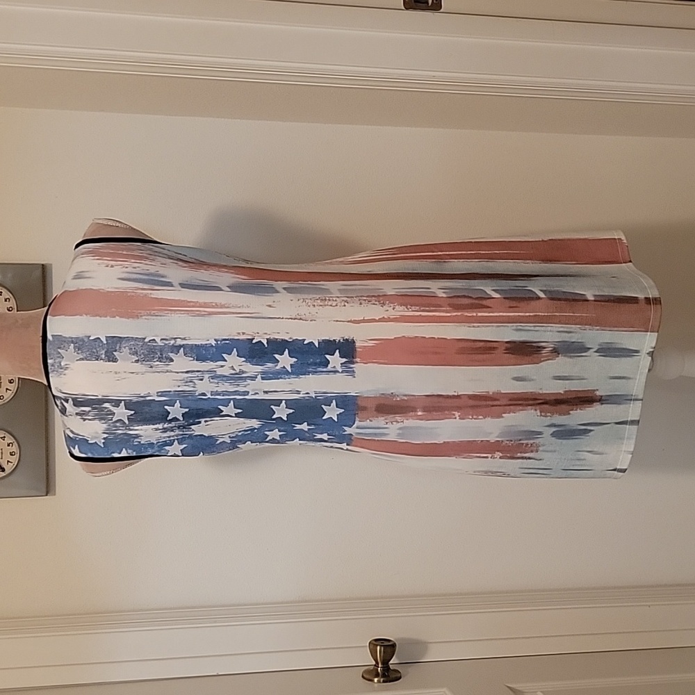 Casa Lee Patriotic American Flag Dress, Size XL, EUC! - Picture 4 of 8